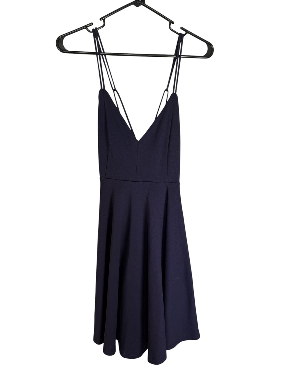 Windsor Navy Spaghetti Strap Fit-and-Flare Mini Dress